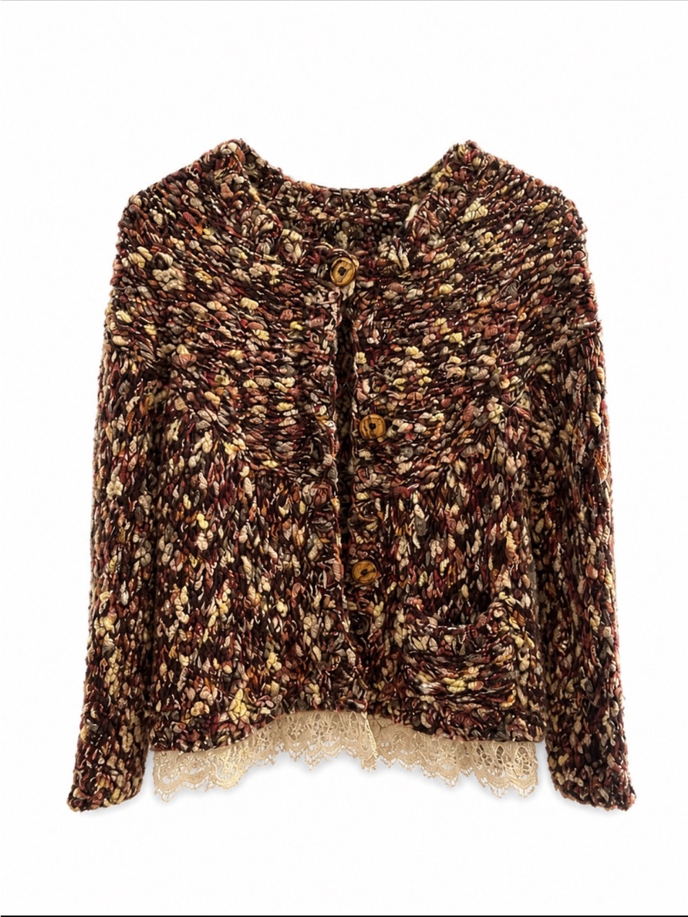 Anthropologie HWR Chunky Wool Cable Knit Cardigan Size XL EUC